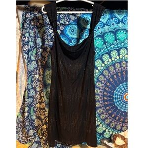 Black Sparkle Slip Dress